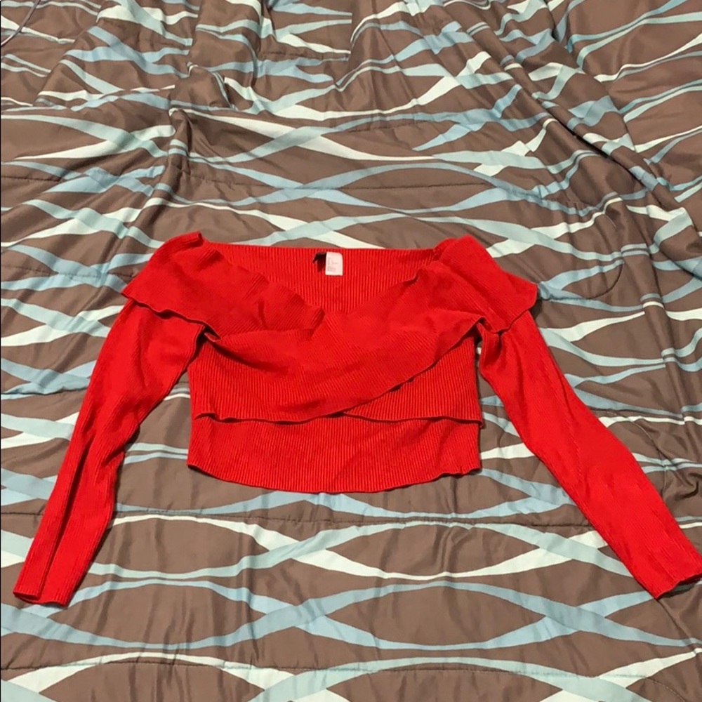 Red crossover long sleeve